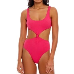 Agua Bendita Kasie‎ One Piece Swimsuit Large Pink